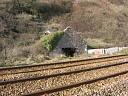 Ruined building by railway at Teignmouth